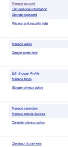 A screen show from the Google Dashboard.