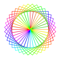 My color wheel programmed with squares.